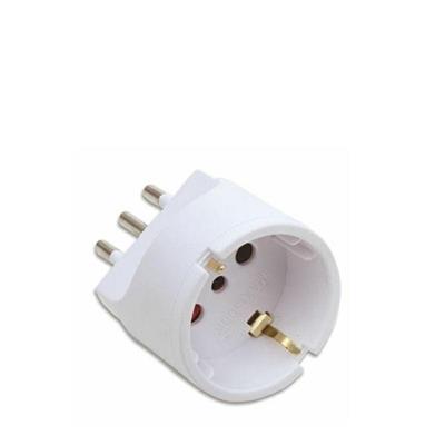 ADATTATORE SCHUKO 2P+T 10A BIANCO