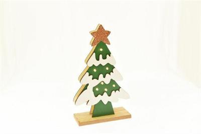 ALBERO INNEVATO IN LEGNO CON 7LUCI LED 13,5X6XH23CM