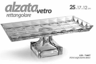 ALZATA RETTANGOLARE IN VETRO 25 X 12 X 17 CM