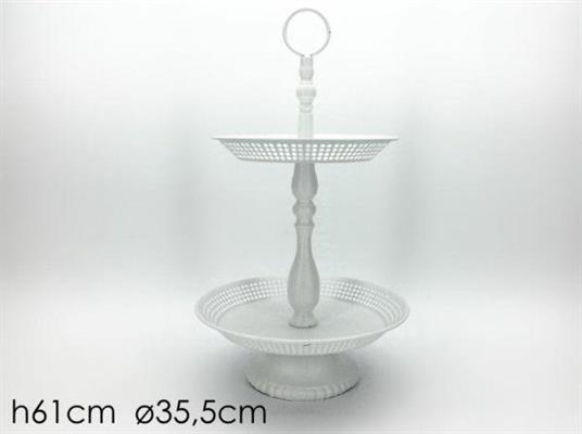 ALZATA 2RIPIANI COLORE BIANCO 61CM