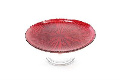 ALZATA IN VETRO CON PIEDE FIESTA D.21XH10CM COLORE ROSSO