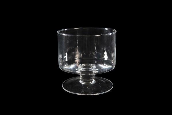 ALZATA CON PIEDE IN VETRO TRASPARENTE 15XH15CM
