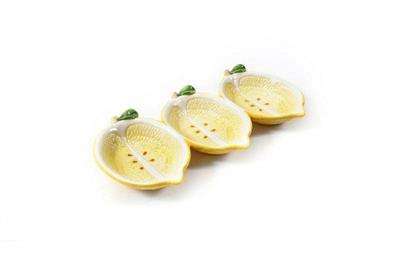 ANTIPASTIERA LIMONI IN CERAMICA 3 SCOMPARTI 30X15,5XH4CM