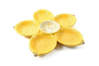 ANTIPASTIERA LIMONE CERAMICA 6 SCOMPARTI 31X31XH3,5CM