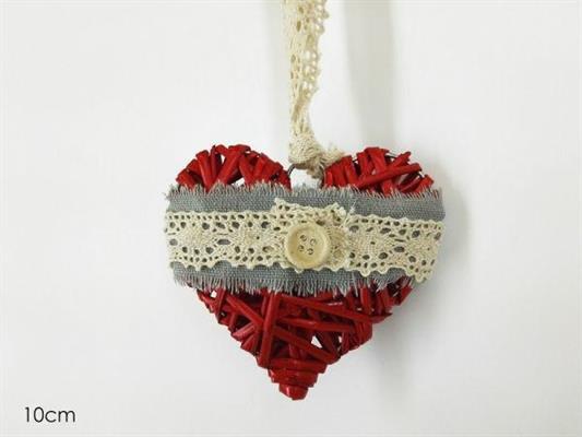 APPENDINO CUORE CON JUTA E BOTTONE 10CM