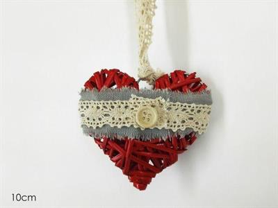 APPENDINO CUORE CON JUTA E BOTTONE 10CM