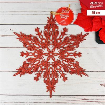 APPENDINO DECORAZIONE NATALIZIA 6PUNTE 35CM COLORE ROSSO
