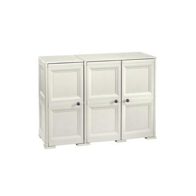 ARMADIO 3 ANTE 2 MODULI COLORE ANGORA 118X43XH85,5CM