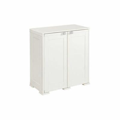 ARMADIO SIMPLEX BASSO + 1 RIPIANO LARGO COLORE PANNA 79X43XH