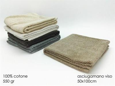 ASCIUGAMANO VISO 50X100CM PREMIUM 100% COTONE 5COLORI ASS.