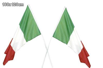 BANDIERA TRICOLORE CON ASTA