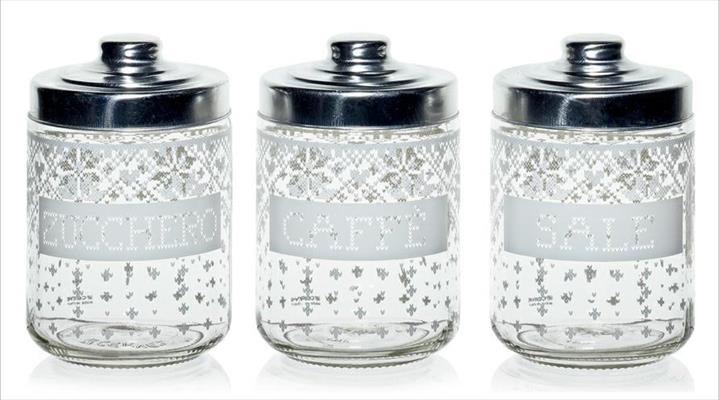 BARATTOLO 800CC SET 3PZ DECORO CROCHET