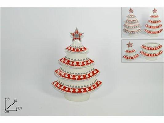 BARATTOLO IN CERAMICA ALBERO DI NATALE 35CM 2COLORI ASS.