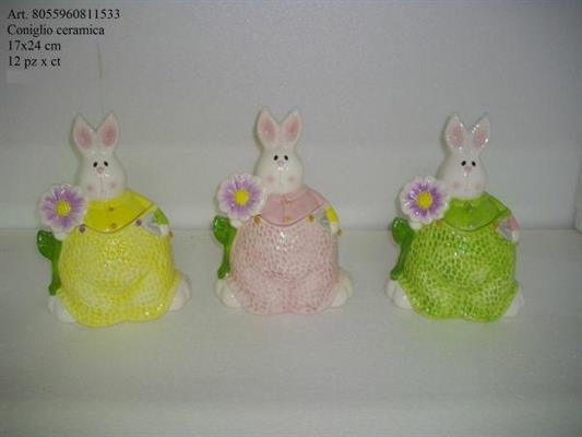 BARATTOLO CONIGLIO PASQUALE IN CERAMICA