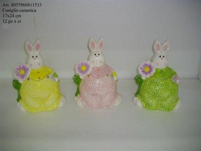 BARATTOLO CONIGLIO PASQUALE IN CERAMICA