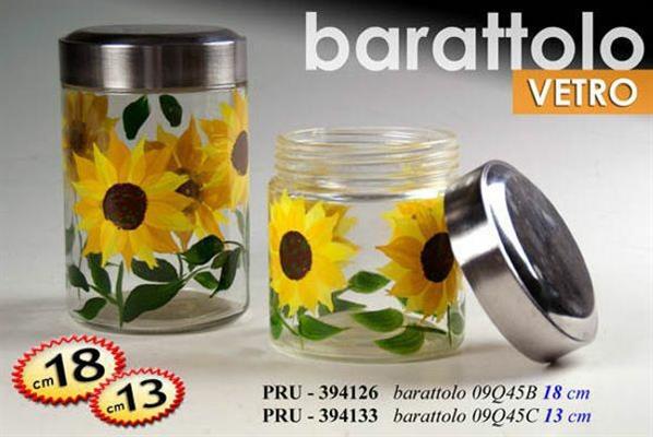 BARATTOLO IN VETRO 1200ML DECORO GIRASOLI