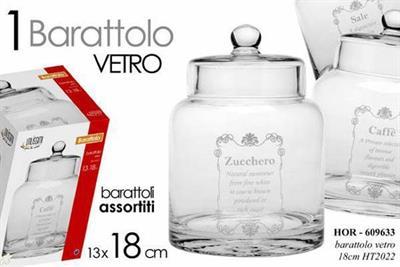BARATTOLO VETRO CON COPERCHIO 13X18CM