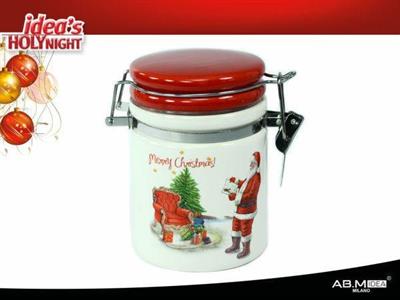 BARATTOLINO ERMETICO CERAMICA SANTA CLAUS