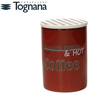BARATTOLO CAFFE' IN CERAMICA CON COPERCHIO VINTAGE 15CM 650C