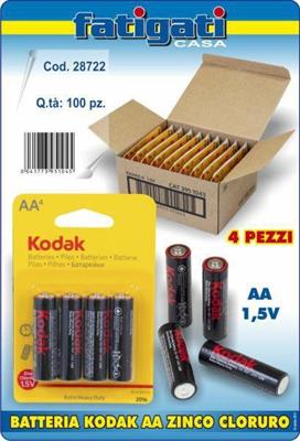 BATTERIA KODAK AA 1,5V 4PZ ZINCO