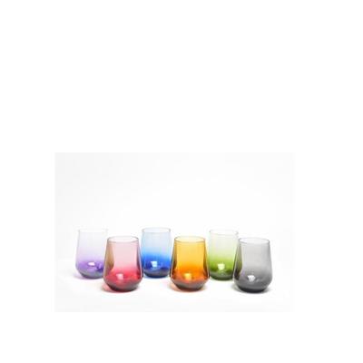 BICCHIERE VETRO ICONIC 425 ML CONF. 6 PZ COLORI ASS