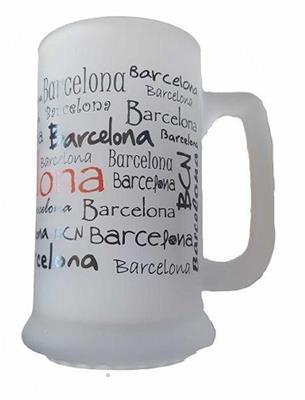 BICCHIERE BIRRA DECORO BARCELLONA