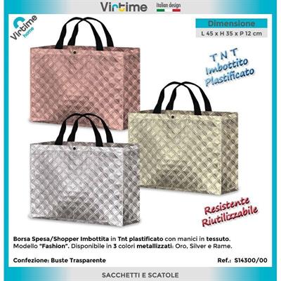 BORSA SHOPPING BAG TNT PLASTIFICATO 35 X 45 X 12 CM COLORI A