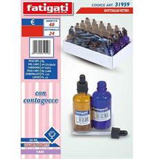 BOTTIGLIETTA VETRO CON CONTAGOCCE 50 ML 2 COLORI ASS.