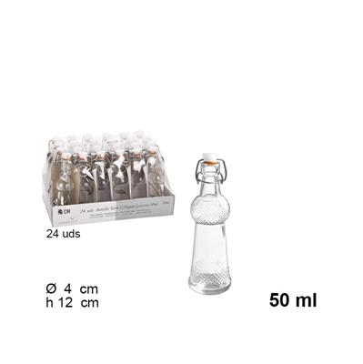 BOTTIGLIA IN VETRO CON TAPPO 50 ML