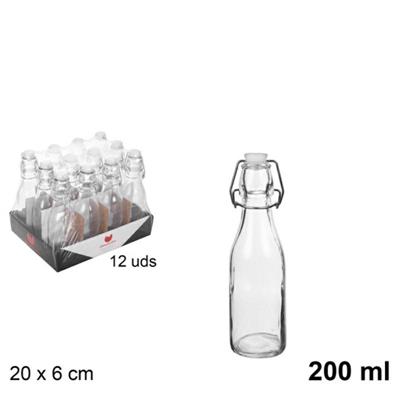 BOTTIGLIA IN VETRO 200 ML CON TAPPO MECCANICO