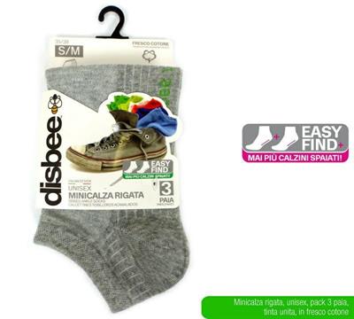 CALZINO MINI RIGATO GRIGIO MIS. S/M CONF. 3 PZ