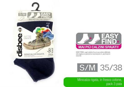 CALZINO MINI RIGATO BLU MIS. S/M CONF. 3 PZ