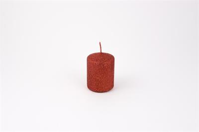 CANDELA PILLAR GLITTER ROSSA D.6XH8CM