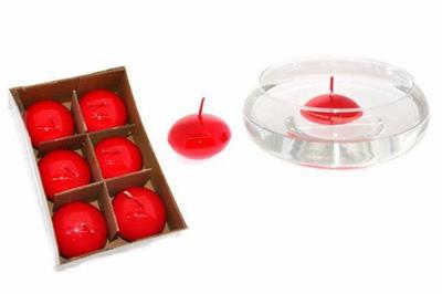 CANDELA UFO GALLEGGIANTE 5CM CONF. 6PZ COLORE ROSSO