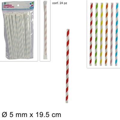 CANNUCCE CARTA IMBUSTATE COLORATE SPIRALE CONF. 24 PZ
