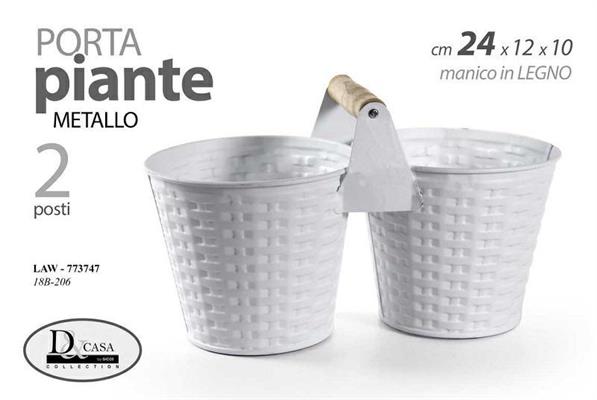 CASPO IN METALLO BIANCO DOPPIO 24 X 12 X 10,5 CM
