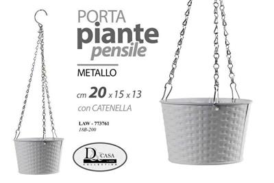 CASPO METALLO BIANCO DA APPENDERE 20 X 15 X 13,5 CM