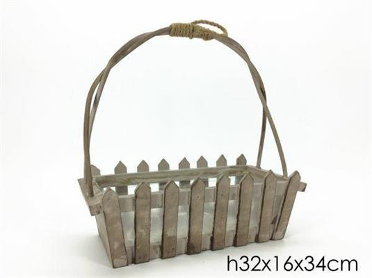 CASPO RETTANGOLARE RIGATO GRANDE 34X16XH32CM COLORE BEIGE