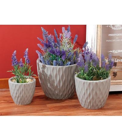 CASPO IN CERAMICA GRIGIO SET 3 PZ D.17/22/30 CM