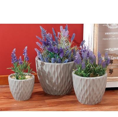 CASPO IN CERAMICA GRIGIO SET 3 PZ D.17/22/30 CM