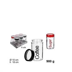 BARATTOLO IN VETRO CAFFE/ZUCCHERO 900 GR