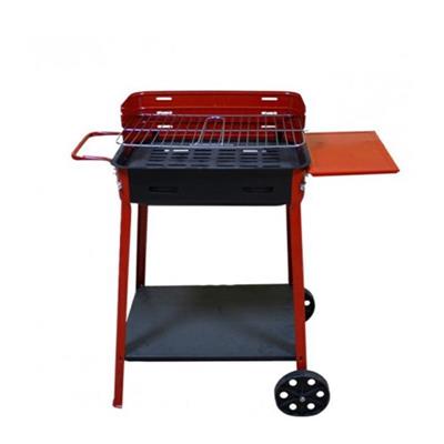 BARBECUE 30X45XH85CM CON RUOTE E BANCHI DI APPOGGIO
