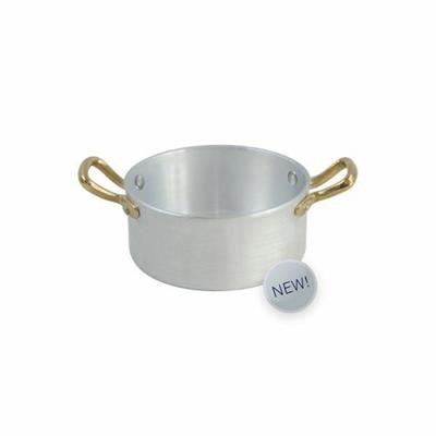 CASSERUOLA BASSA A SERVIRE PROFESSIONALE MANIGLIE OTTONE 12C