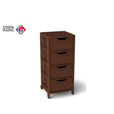 CASSETTIERA STELLA RATTAN 4 CASSETTI COLORE MARRONE