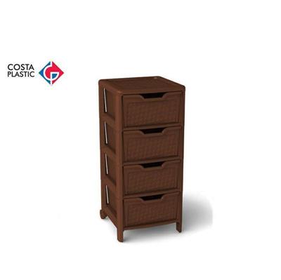 CASSETTIERA STELLA RATTAN 4 CASSETTI COLORE MARRONE