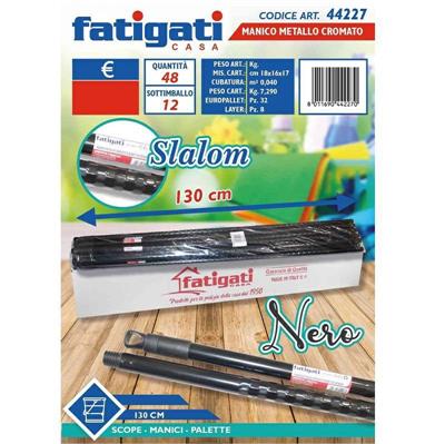 BASTONE METALLO NERO 130 CM CROMATO SLALOM