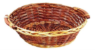 CESTO VIMINI ROTONDO BROWN MIELE/NOCE 43X13CM