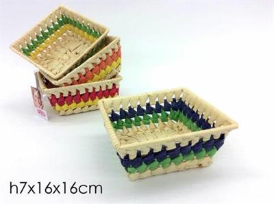 CESTINO QUADRATO 4COLORI ASS. 16X16XH7CM