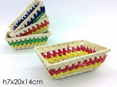 CESTINO RETTANGOLARE 4COLORI ASS. 20X14XH7CM