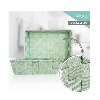 CESTO WIKER 22 X 14 X H6,8 CM COLORE VERDE MENTA